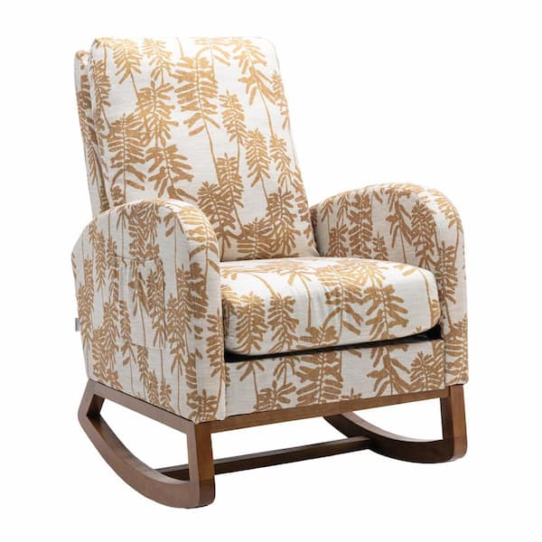 ATHMILE Yellow Polyester Rocking Chair (Set of 1)