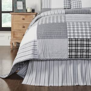 Sawyer Mill 16 in. Farmhouse Black Striped King Bed Skirt