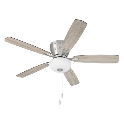 Wheeler 2-Light Bowl 52 in. Indoor Brushed Polished Nickel Finish Ceiling Fan with LED Bulbs Included Ceiling Fans With Lights