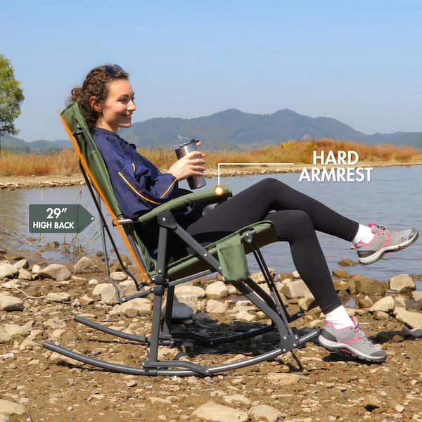 Angel Sar Oversized Folding Outdoor Rocker Camping Chair Angel Sar Oversized Folding Outdoor Rocker Camping Chair