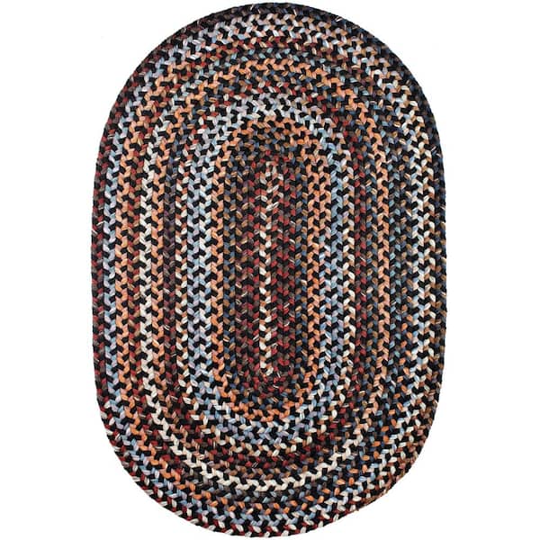 Rhody Rug Annie Black Rock 4 ft. x 6 ft. Oval Indoor Braided Area Rug