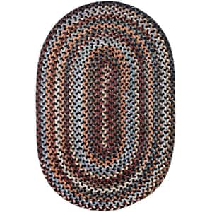 Annie Black Rock 8 ft. x 11 ft. Oval Indoor Braided Area Rug