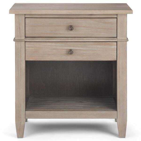 Simpli Home Carlton 2-Drawer Solid Wood 24 in. Wide Transitional ...