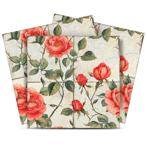 MI ALMA Red and Green R129 8 in. x 8 in. Vinyl Peel and Stick Tile (24-Tiles, 10.67 sq. ft. / Pack)
