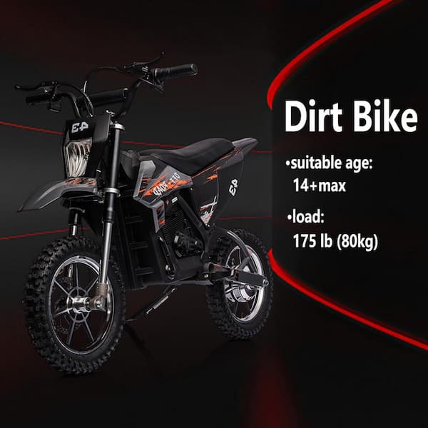 36V Kids Ride On Dirt Bike 15.5MPH Fast Speed Electric Battery Powered Off Road Motorcycle Max Load 175 Lbs Led Light Leather Seat Disc Brake