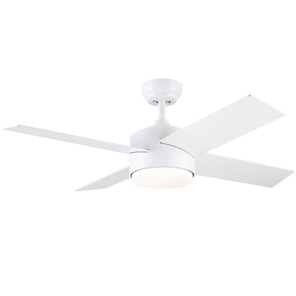 Yardreeze 44 in. Integrated LED Indoor/Outdoor Matte White Ceiling Fan ...