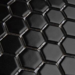 Metro Hex Matte Black 10-1/4 in. x 11-7/8 in. x 5mm Porcelain Mosaic Tile (8.00 sq. ft. /Case)