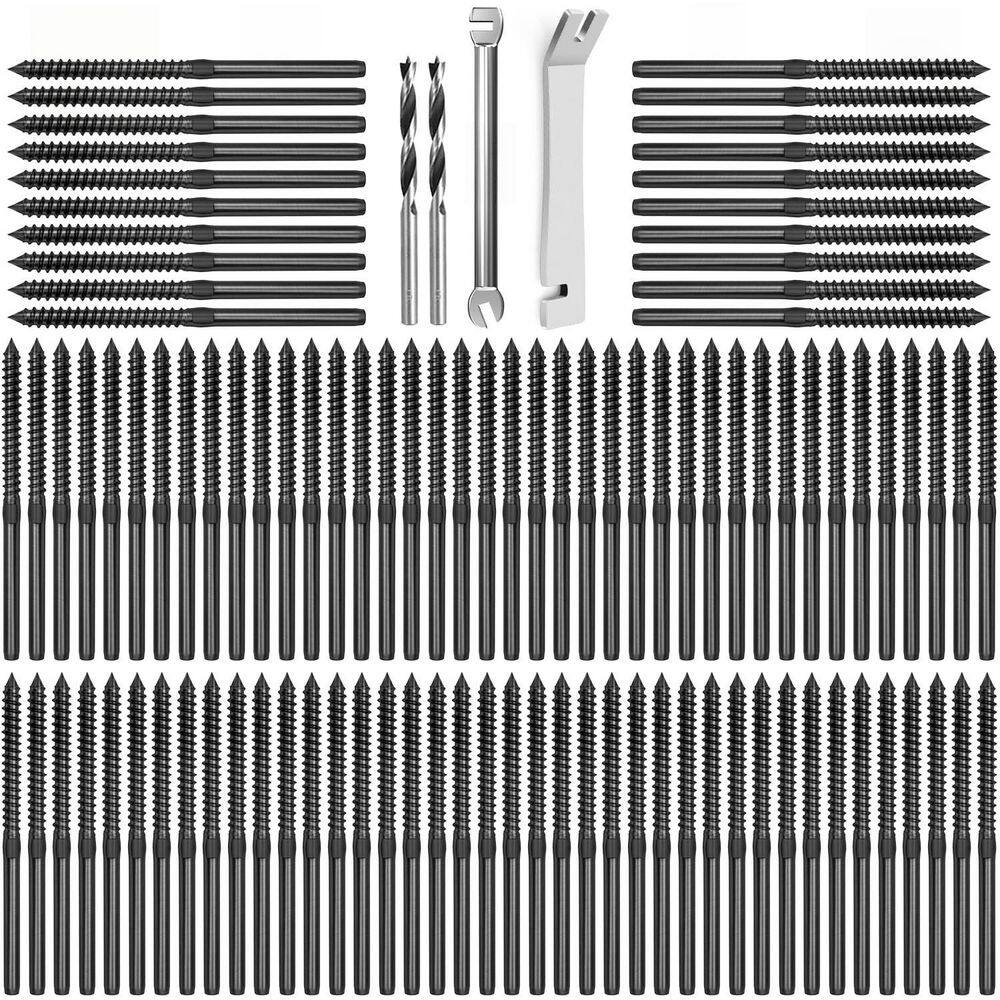 100-Pack Black Stainless Steel Right and Left Handed Thread Swage Lag Screws with Wrench for Cable Railing System price history on PriceWatchPro