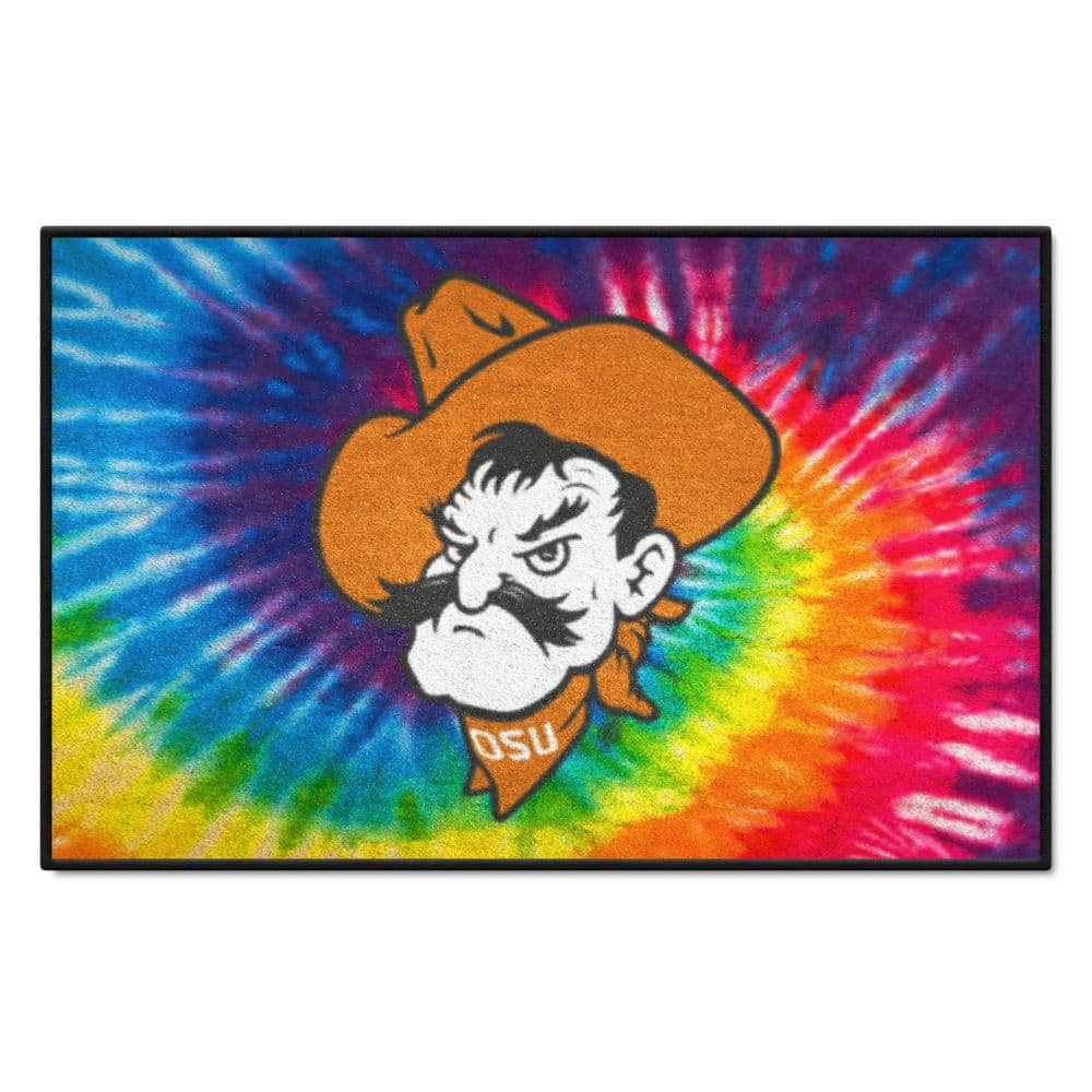 FANMATS Oklahoma State Cowboys Tie Dye Starter Mat Accent Rug - 19in. x 30in.