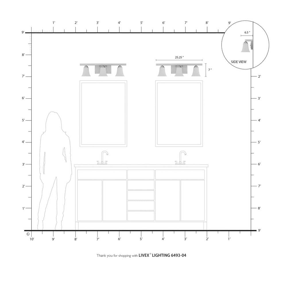 Ridgedale Black 3-Light Vanity with Satin Opal Glass