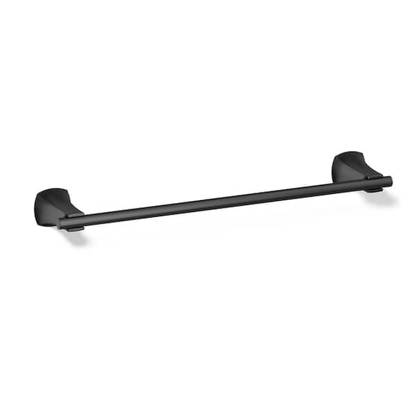 KOHLER Rubicon 18 in. Wall Mounted Towel Bar in Matte Black