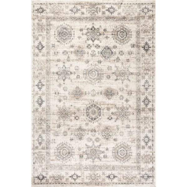 Lauryn Small Medallion Light Grey 10 ft. x 14 ft. Indoor Area Rug