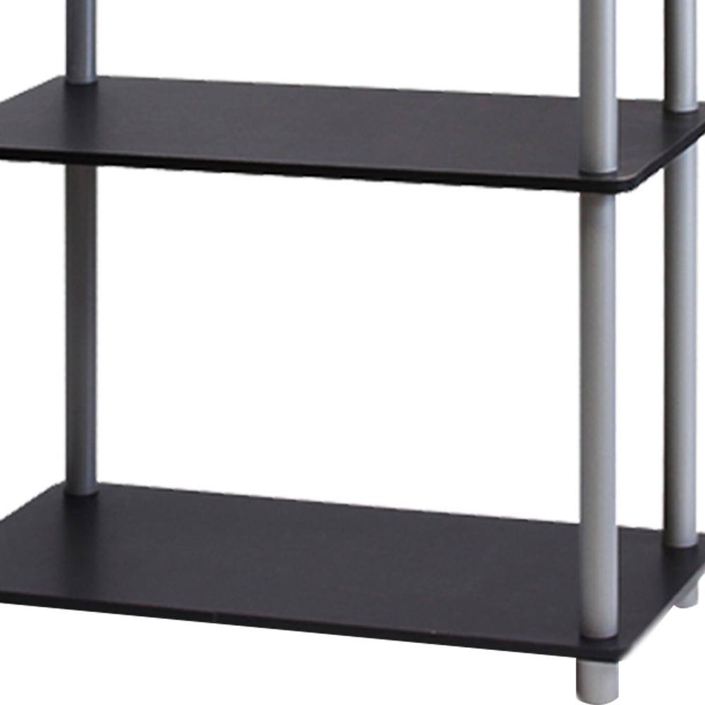 Black and Gray 3-Tier Wood Bookcase with PVC Tubes
