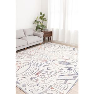 Sportsglyphs Multi-Colored 4 ft. x 6 ft. Abstract Area Rug