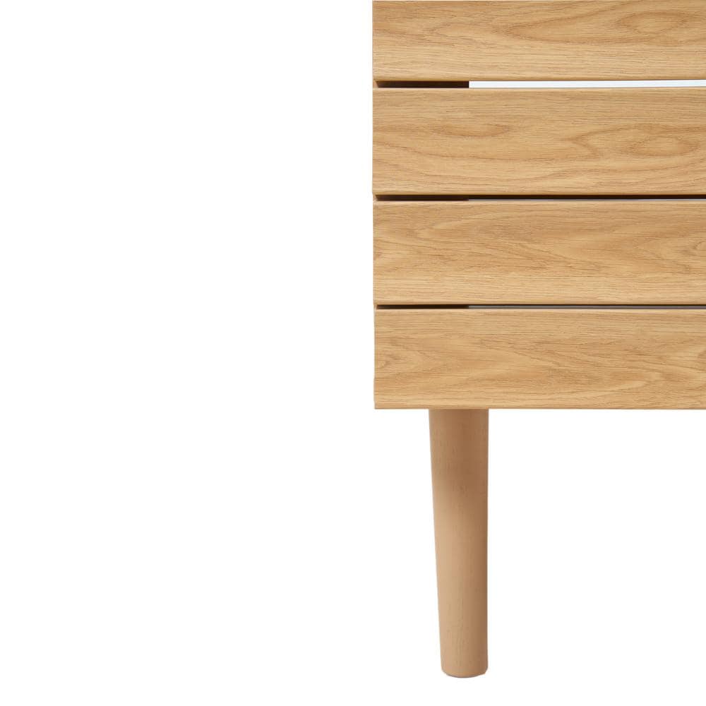 Oak 20" Modern Linear Slat Bath Vanity Cabinet