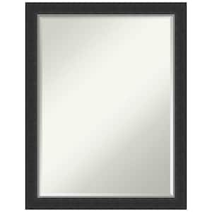 Corvino Black Narrow 21 in. x 27 in. Petite Bevel Modern Rectangle Wood Framed Wall Mirror in Black