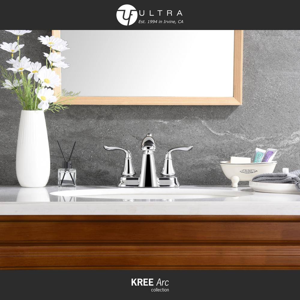 Chrome Centerset Bathroom Faucet with Drain Assembly