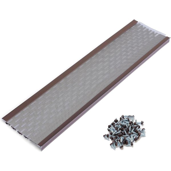 DIY 6 in. Leaf Protection-48 ft. Stainless Mesh Royal Brown Aluminum Gutter Cover, Contractor Grade