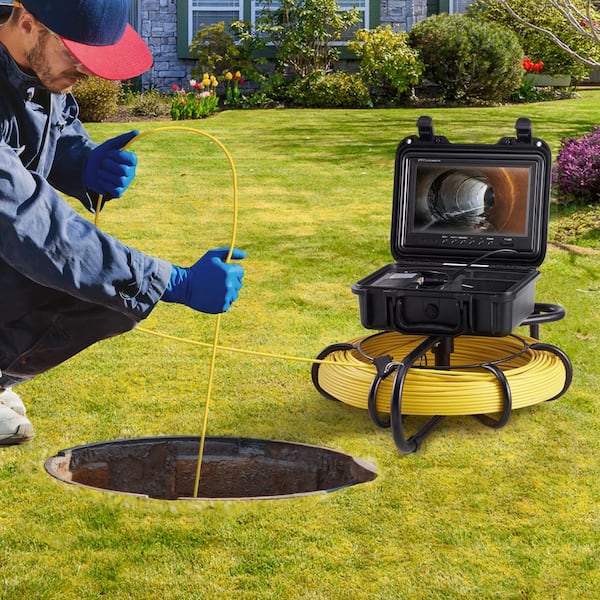 Sewer Camera, 300 ft. /91.5 m, 9 in. Screen Pipeline Inspection Camera with DVR Function, Waterproof IP68 Camera