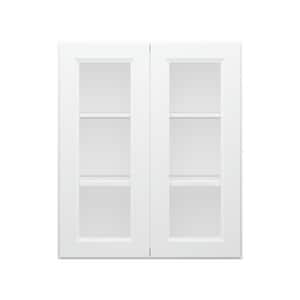 30 in. W x 12 in. D x 36 in. H in Traditional White Ready to Assemble Wall Kitchen Cabinet with No Glasses