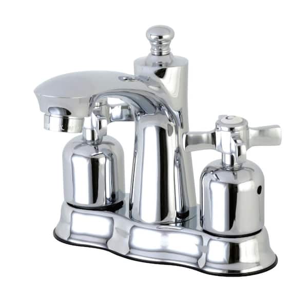 Kingston Brass Millennium 4 in. Centerset Double Handle Bathroom Faucet in Polished Chrome