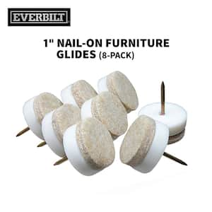 1 in. Beige Round Felt Nail-On Furniture Glides for Floor Protection (8-Pack)