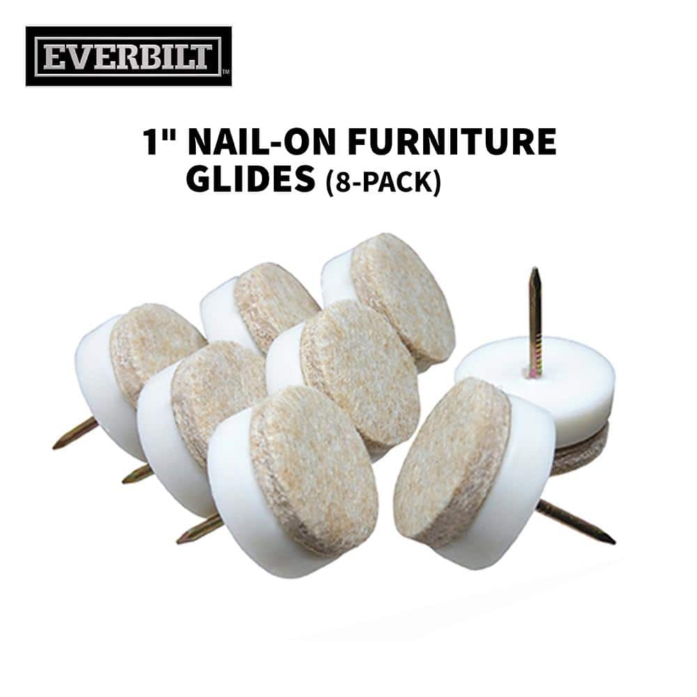 Everbilt Beige Round Felt Nail-On Furniture Glides for Floor  Protection (8-Pack) 49955 The Home Depot