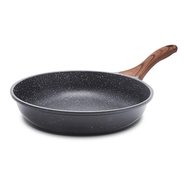 Nonstick Frying Pan Skillet 9.5 in. Gray Cast Aluminum Swiss Coating Induction Compatible with Bakelite Handle