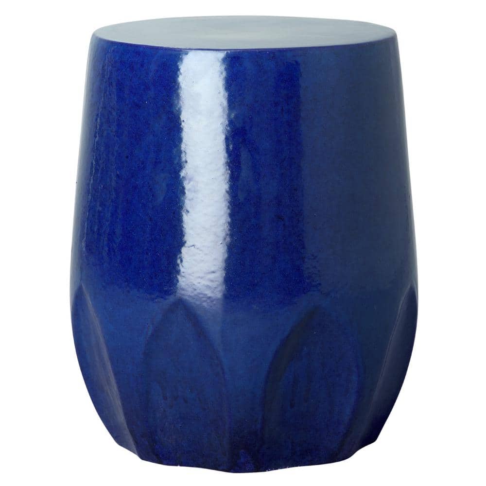 Emissary 22 in. Calyx Blue Indoor/Outdoor Ceramic Garden Stool 0545BL ...
