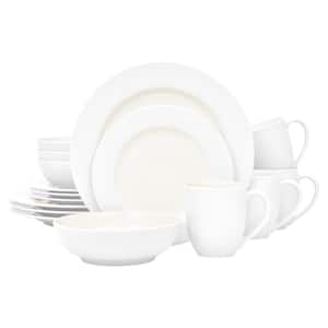 Colorwave White 16-Piece Rim (White) Stoneware Dinnerware Set, Service For 4