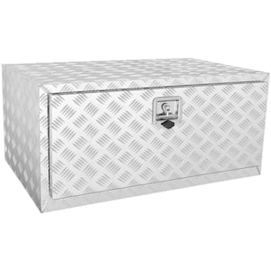 Underbody Truck Box, 36 x 24 x 24 in. Pickup Storage Box, Heavy Duty Aluminum Diamond Plate Tool Box with Lock