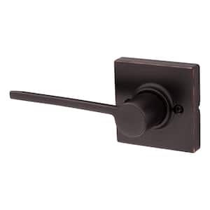 Ladera Venetian Bronze Left-Handed Dummy Door Lever with Square Trim Featuring Microban Antimicrobial Technology