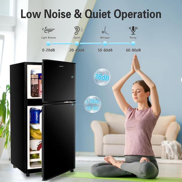 【ニーミ 】857 冷蔵庫 17.52 in. 3.0 cu. ft.. Retro Mini Refrigerator in Black with