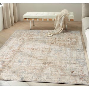Enchanting Ivory/Grey 5 ft. x 7 ft. Abstract Contemporary Area Rug