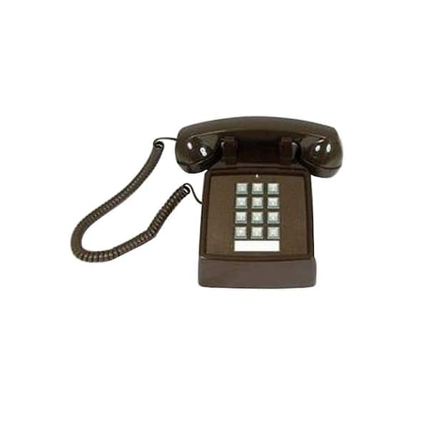 Cortelco Desk Corded Telephone with Volume Control - Brown