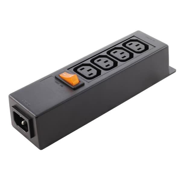 PDU Power Strip 7-1/2 in. Housing IEC C14 Inlet to (4) IEC C13 Sheet F