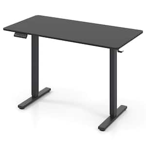 48 in. Rectangular Black Engineered Wood 0-Drawer Standing & Adjustable Height Desks with 3 Memory Settings