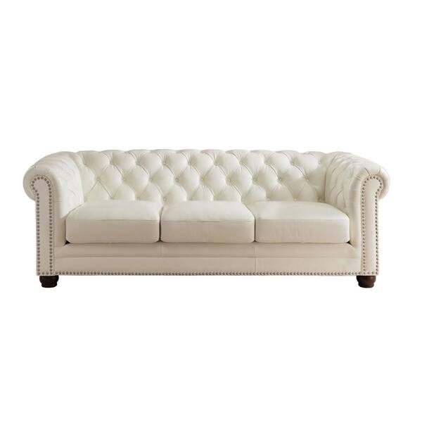 white leather chesterfield chair