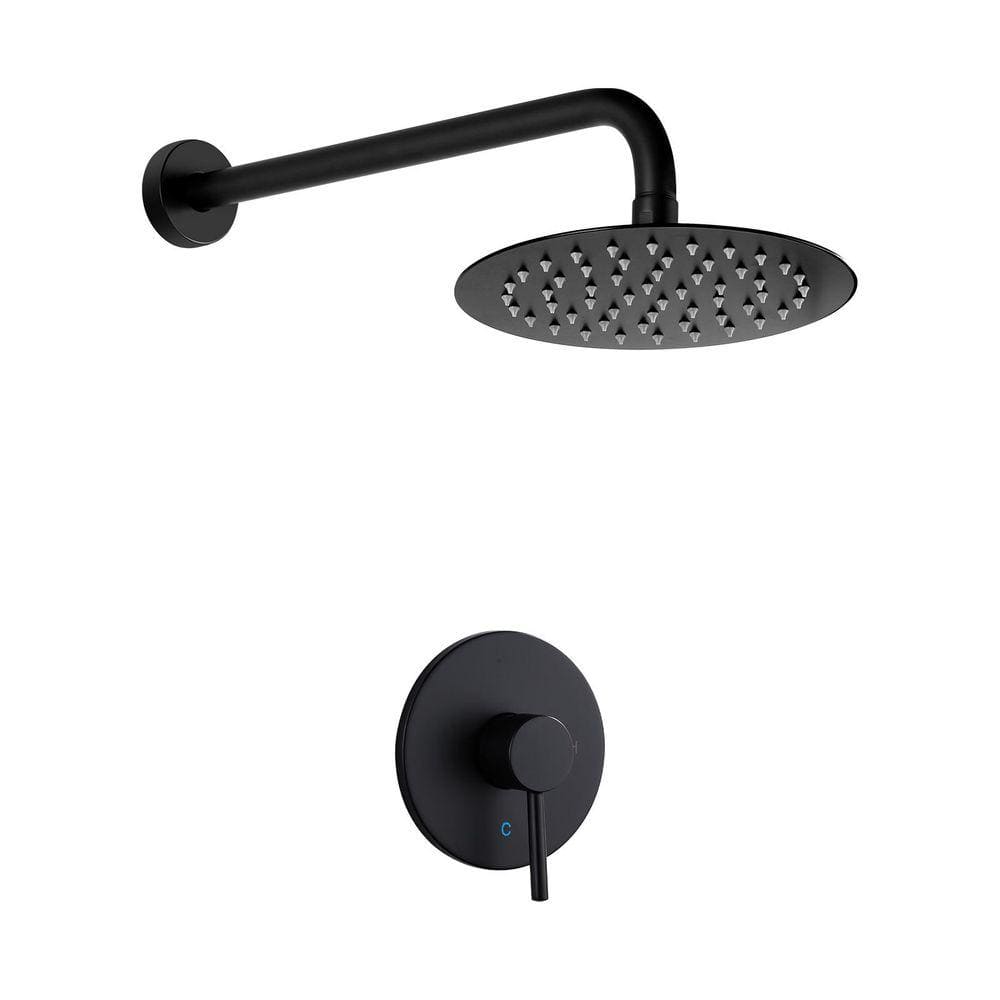 ALEASHA 1-Spray Patterns with 1.8 GPM 8 in. Wall Mount Rain Fixed ...