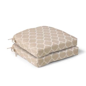21 in. x 21 in. x 4 in. CushionGuard Toffee Trellis Deluxe Square Outdoor Seat Cushion (2 Pack)