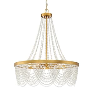 Fiona 4-Light Antique Gold Cage Chandelier