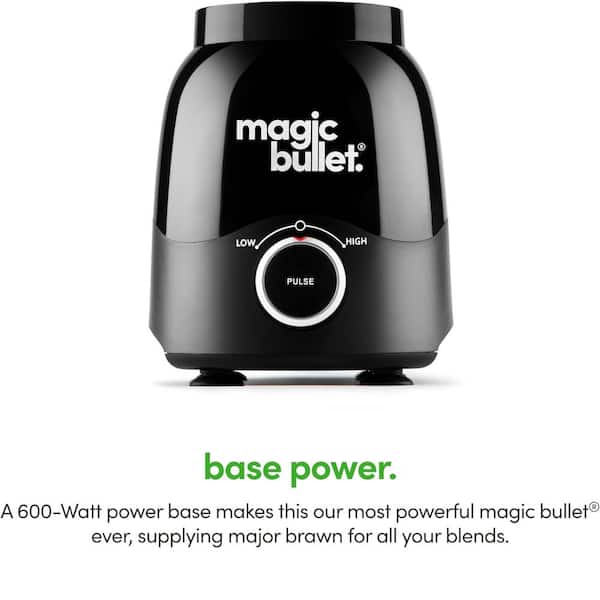 Magic Bullet 48 oz. 3 Speed Black Blender with Travel Cup and Lid