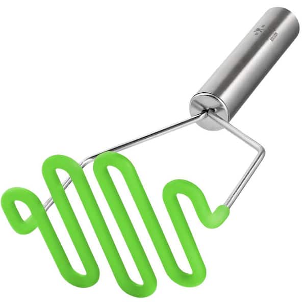 Zulay Kitchen Potato Masher with Premium Silicone - Light Green