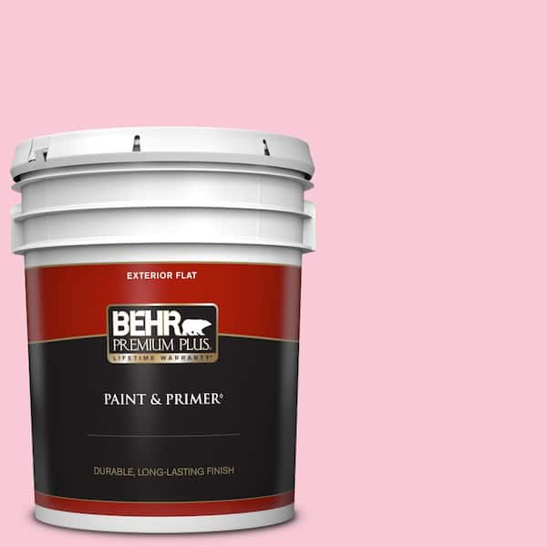 BEHR PREMIUM PLUS 5 gal. #110A-3 Palace Rose Flat Exterior Paint & Primer