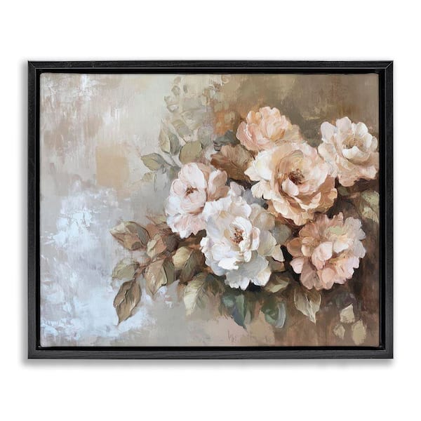 Stupell Industries Pastel Budding Blooms by Petal Prints Design Black Floater Frame Nature Graphic Art Print 17 in. x 21 in.