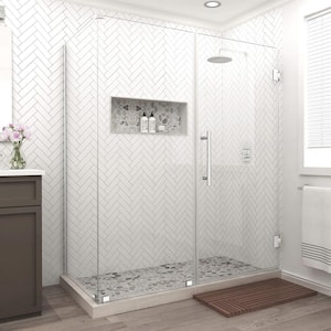Bromley 70.25 in. to 71.25 in. x 32.375 in. x 72 in. Frameless Corner Hinged Shower Enclosure in Chrome