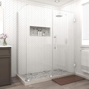 Bromley 70.25 in. to 71.25 in. x 38.375 in. x 72 in. Frameless Corner Hinged Shower Enclosure in Chrome