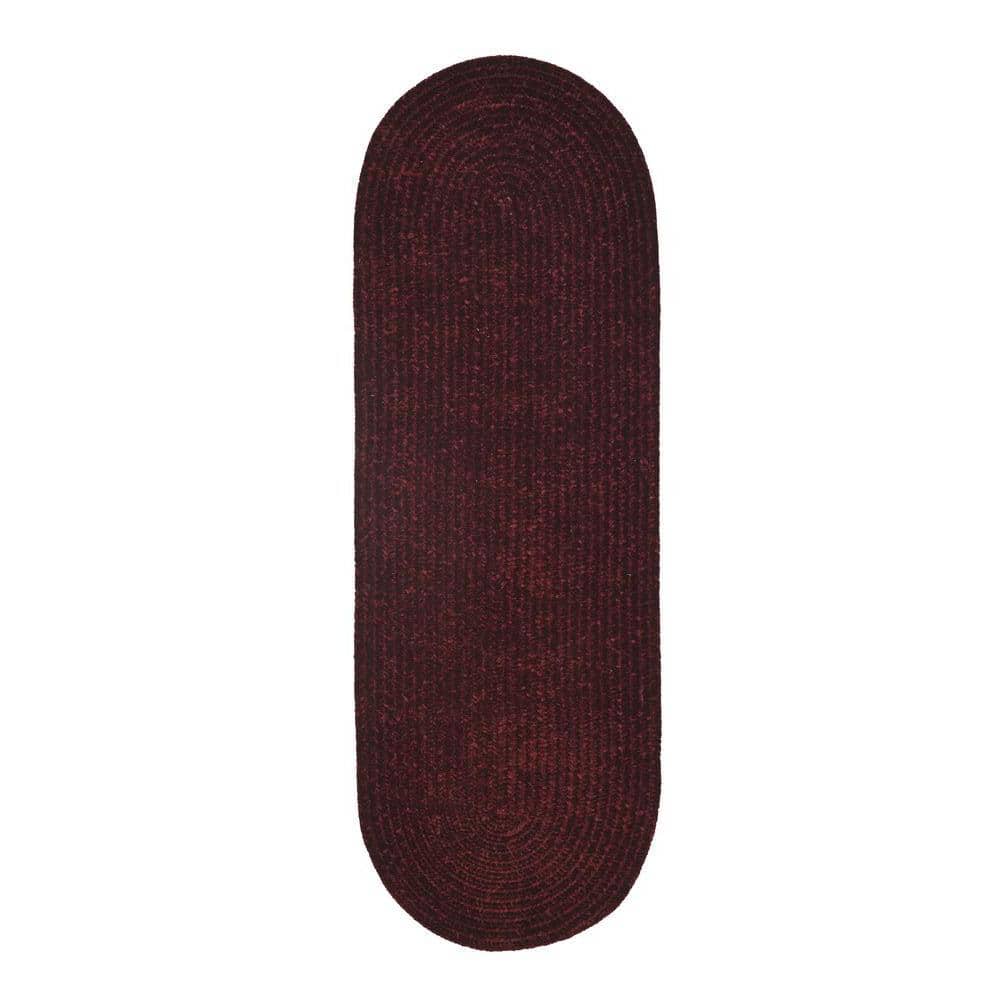 Burgundy Braided Chenille 24" x 72" Reversible Runner Rug