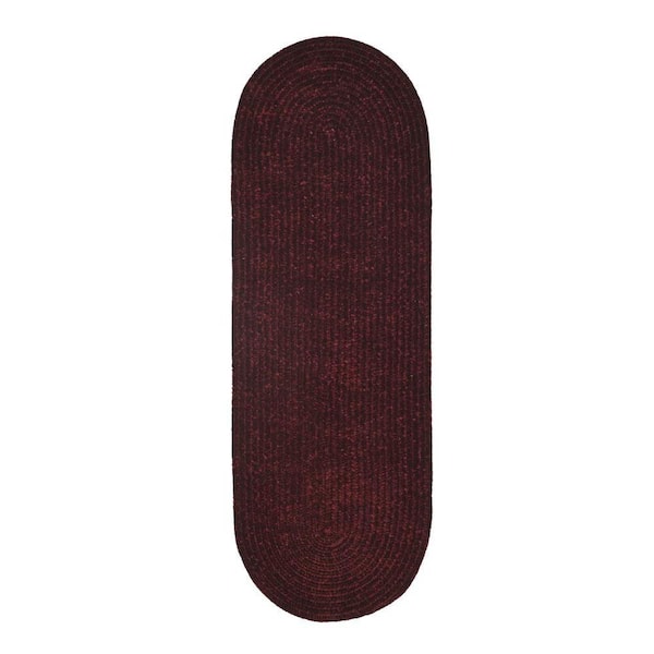 Chenille Braid Collection Burgundy 24" x 72" Runner Rug 100% Polyester Reversible Solid
