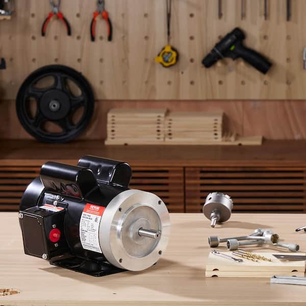 2 HP Electric Motor 1725 RPM, AC 115V/230V, 56C Frame Air Compressor Motor Single Phase, 5/8 in. Keyed Shaft, CW/CCW
